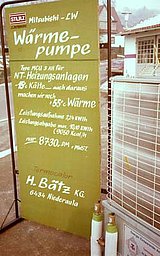 Ein Schild informierte Interessierte Ã¼ber die LeistungsfÃ¤higkeit dieser "neuen" Technologie.